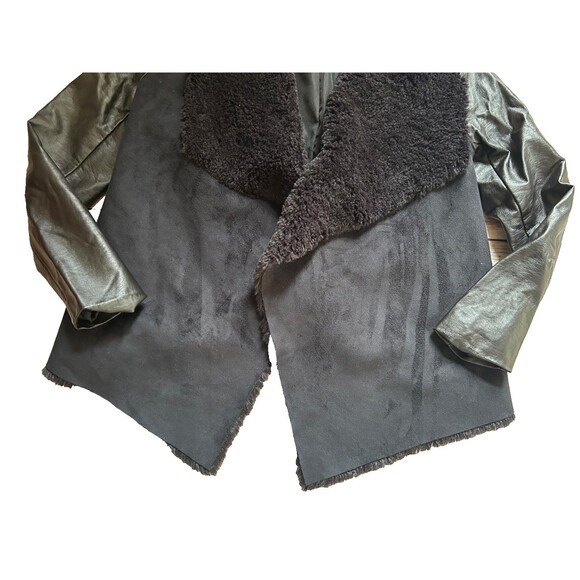 Women's Jack Black Faux Leather Suede Fleece Open Front Jacket Size S - Picture 3 of 6